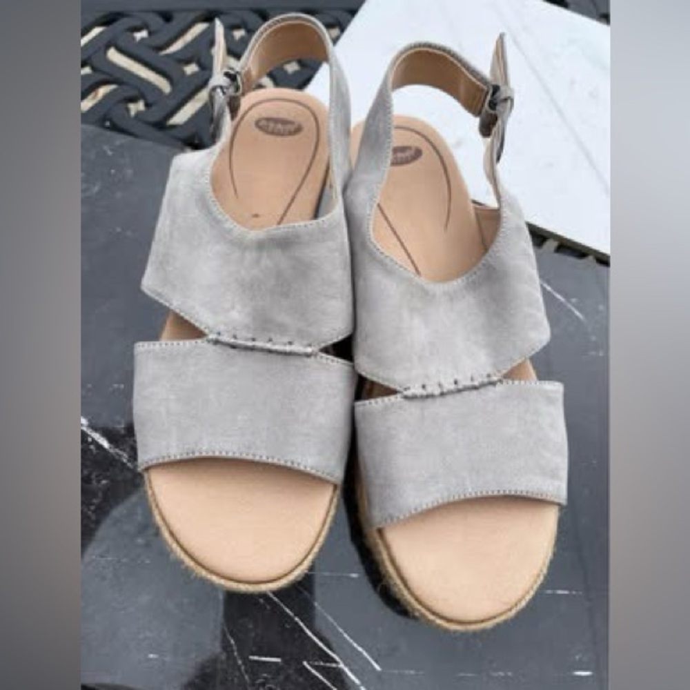 Dr. Scholl's Catch 22 Espadrille Soft Gray Sandal Size 8